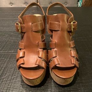 Coach Brown Leather Wedges